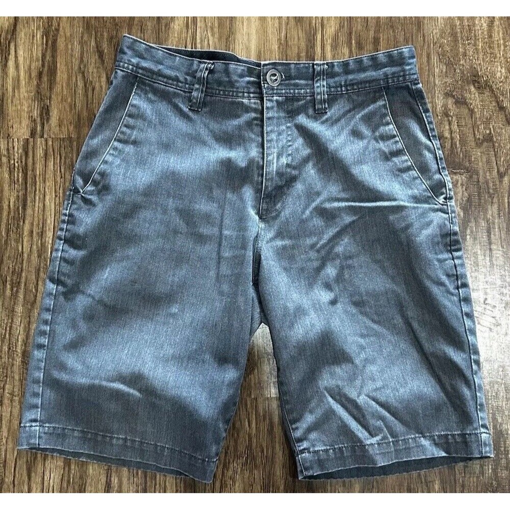 Volcom Corpo Class Shorts Men's Size 28 Grey Flat Front Mid Rise Skateboarders